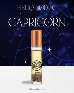 Hello Capricon Essential Oil Blend with Sandalwood Cedarwood Jasmine & Smoky Quartz Infusion Chips for Focus Discipline