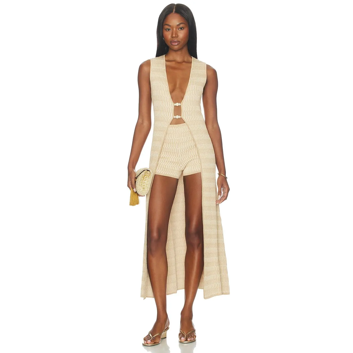 DEVON WINDSOR Garcelle Robe in Cashew