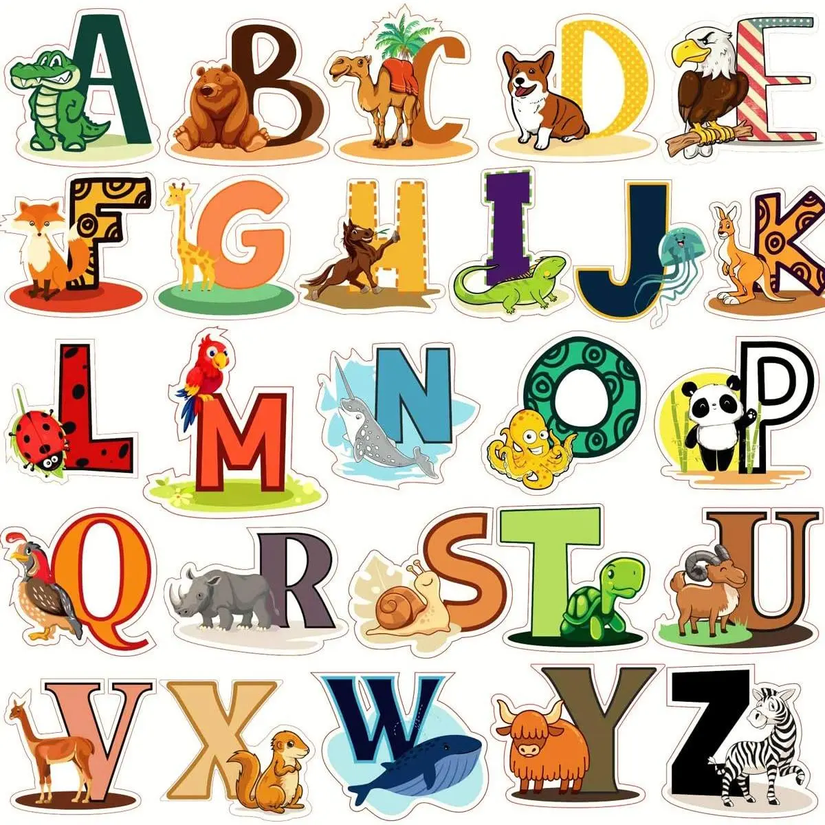 Alphabet Wall Decals - Colorful ABC Wall Stickers for , Playroom & Alphabet Wall Decals - Colorful ABC Wall Stickers for , Playroom &