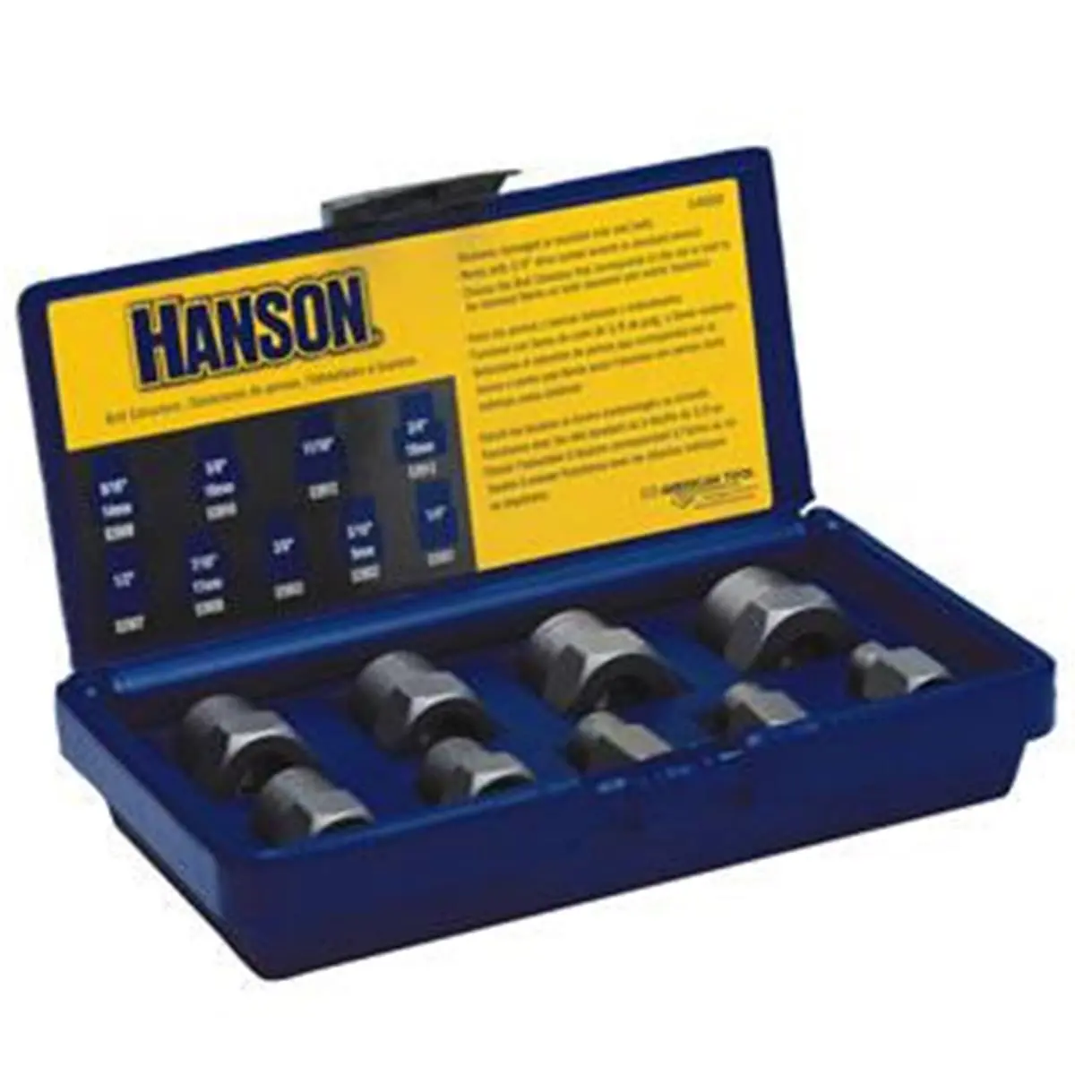 212 MAIN 9-Pc Bolt Extractor Set, High Carbon Reverse Flute Hand Tools Kit with 3/8 in Square Drive Ratchet for 0.25-0.75 in Bolt Removal