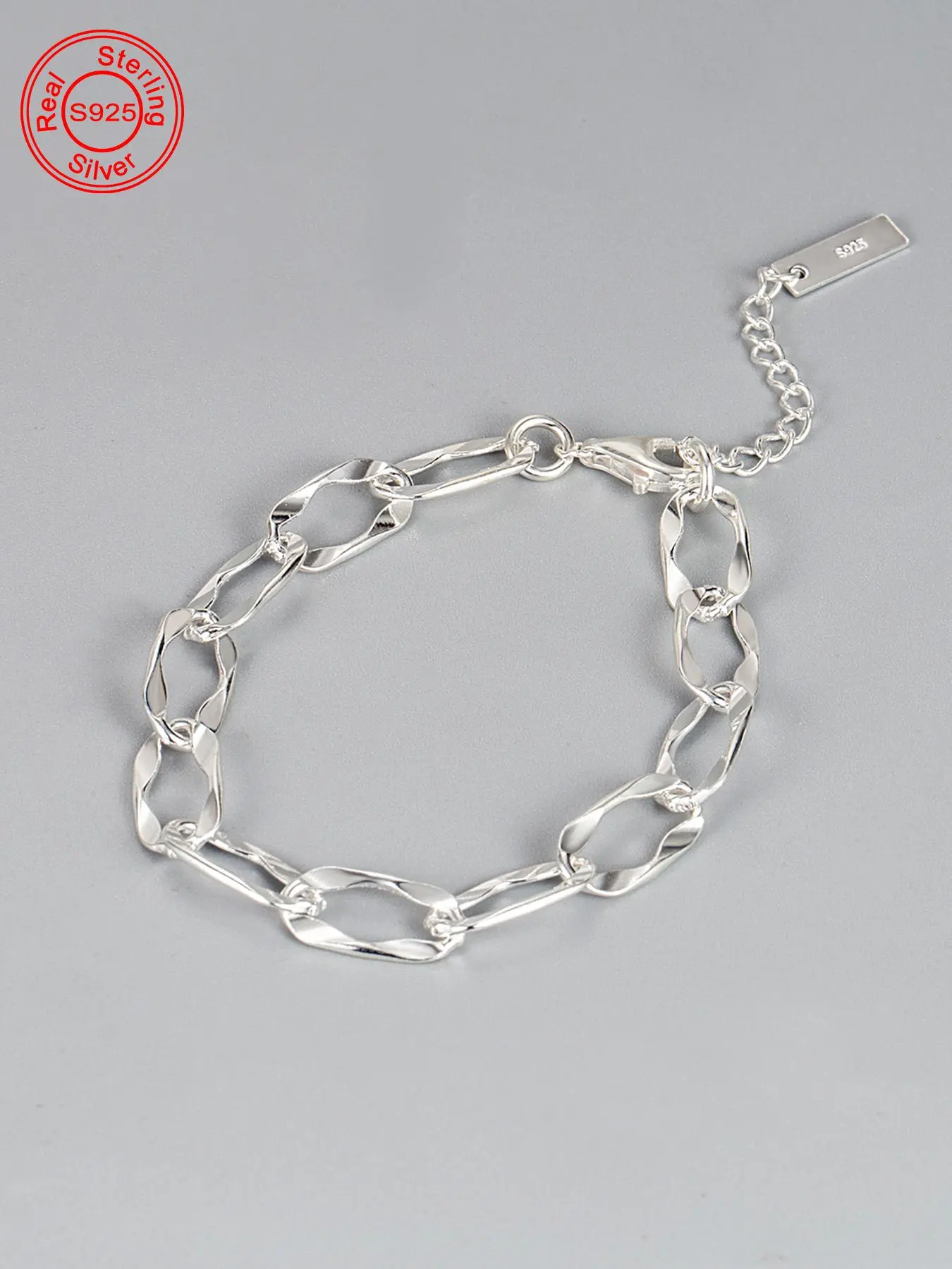 S925 Sterling Silver High Quality Bracelet, Pretty Bracelet, Simple Plain, Fashionable Jewelry for Women & Girls, Trendy All-match & Exquisite Jewelry for Birthday Gift, Beautiful bracelets