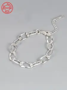 S925 Sterling Silver High Quality Bracelet, Simple Plain, Fashionable Jewelry for Women & Girls, Trendy All-match & Exquisite Jewelry for Birthday Gift