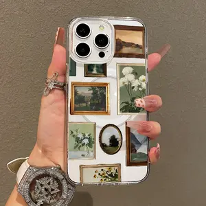 Soft Girl Magnetic Case for iPhone11/12/13/14/15/16/17/promax, Vintage Framed Artworks Lightweight, Drop-Proof, MagSafe Compatible | Perfect for Teen Girls