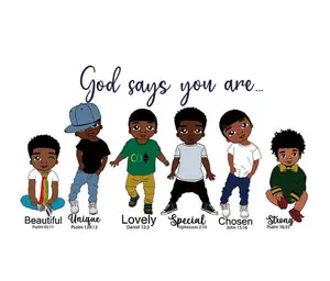 God Says You Are (Boys) Decorative Sticker - Positive Affirmations for Kids Vinyl Matte