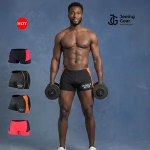 Mens Bodybuilding Shorts Tights Polyester and Spandex High Elastic Waistband and Thigh Circumference for Intense Workouts - Fabric