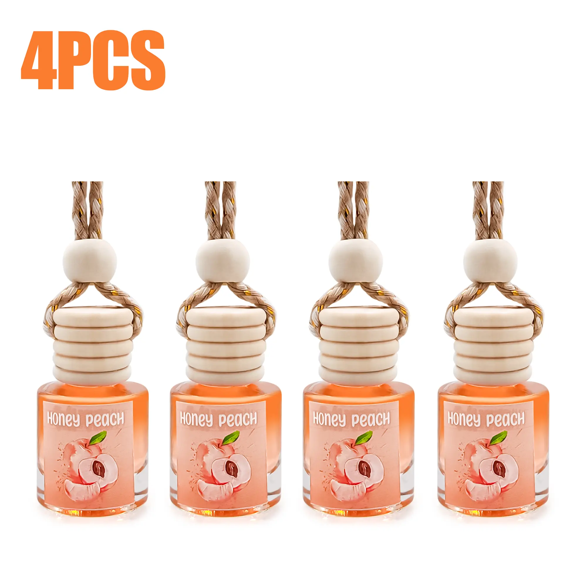 4 Pack Car Air Fresheners Hanging Scent Oil Diffuser, 8ML Nature Fragrance Juicy Perfume Last Long Time with Three Scents for Car & Live Gifts Adjustable Long Lasting Aroma