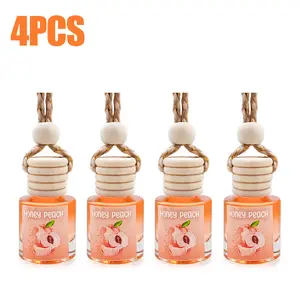 4Pack Car Air Fresheners Hanging Scent Oil Diffuser 8ML Nature Fragrance Juicy Perfume Last Long Time with Three Scents for Car & Live Gifts Adjustable Long Lasting Aroma
