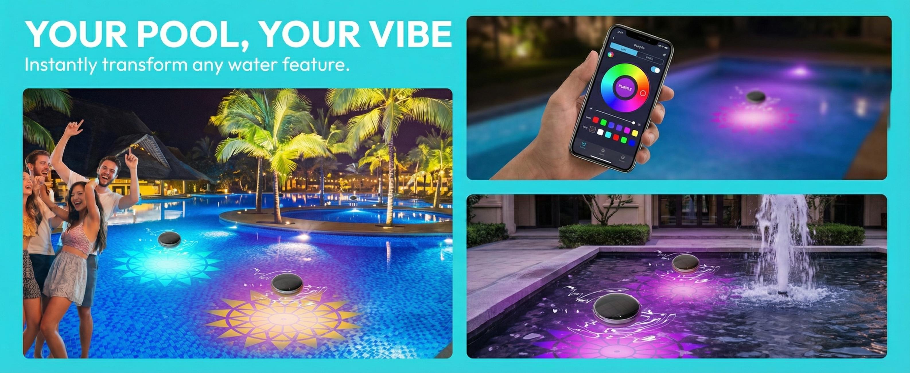 Solar Floating Pool Light, RGB Color Changing Waterproof Pool Lamp with Remote Control, LED Pool Decor for Swimming Pool, Hot Tub, Pond, Party and Garden