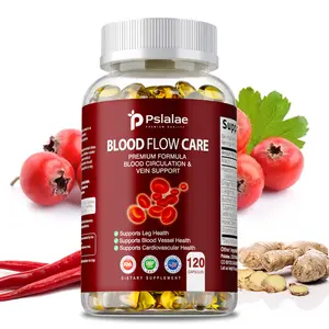 Blood Flow Care Capsules - For Leg Veins, Heart, Blood Veins - 120 Capsules - Contains Niacin, L-Arginine, Ginger, Pepper, Hawthorn