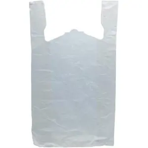 212 MAIN HDPE Plastic T-Shirt Shopping Bag, Open Top, Lightweight High-Density White, 15x7x26 in Large Capacity, Case of 500