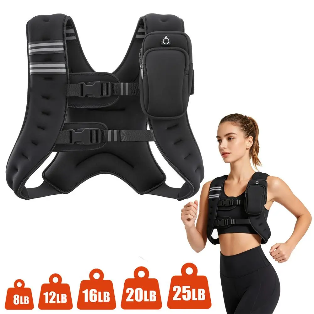 Secure Fit Weighted Training Vest 8LB 12LB 16LB 20LB 25LB Adjustable Breathable Workout Vest Fitness Equipment For Home Gym Outdoor Running Training