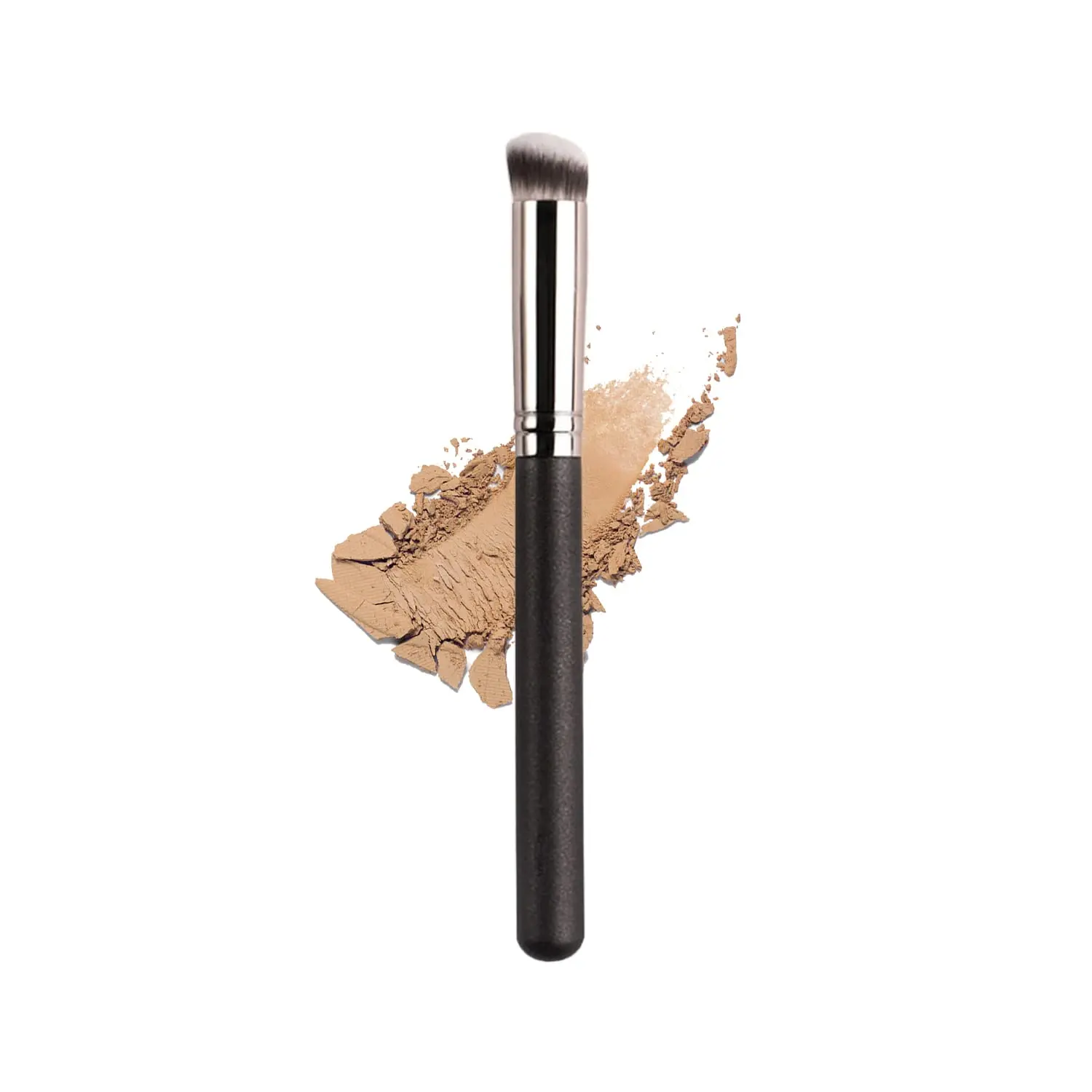 Concealer Brush for Under Eye & Nose Contour - Medium Angled Kabuki Brush for Blending Setting Buffing & Spot Concealing Makeup Tool for Flawless Coverage
