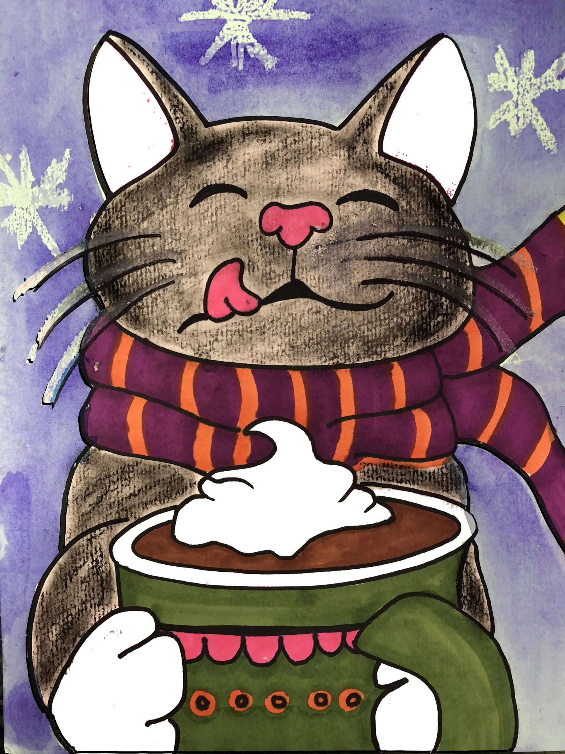Add-On Art Project - Winter Kitty L2 (ages 8+) Dot Guides Roll for Step-by-Step Learning & Motor Skills Enhancement