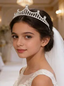 Adjustable Rhinestone Crown Headband, Non-Slip & Comfortable, Elegant Hairpiece for Weddings, Prom & Daily Wear, Tiktok Shop