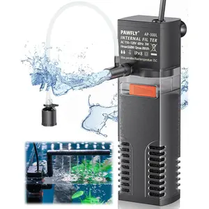 Internal Aquarium Filter, Submersible Power Filter with 55 GPH Water Pump for 3 to 10 Gallon Fish Tanks Filtration Circulation and Oxygenation