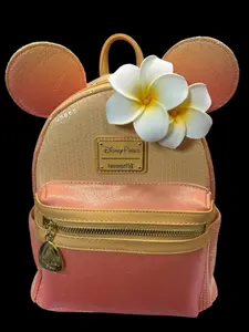 Loungefly Sequin Peach Paradise Plumeria Mini Backpack