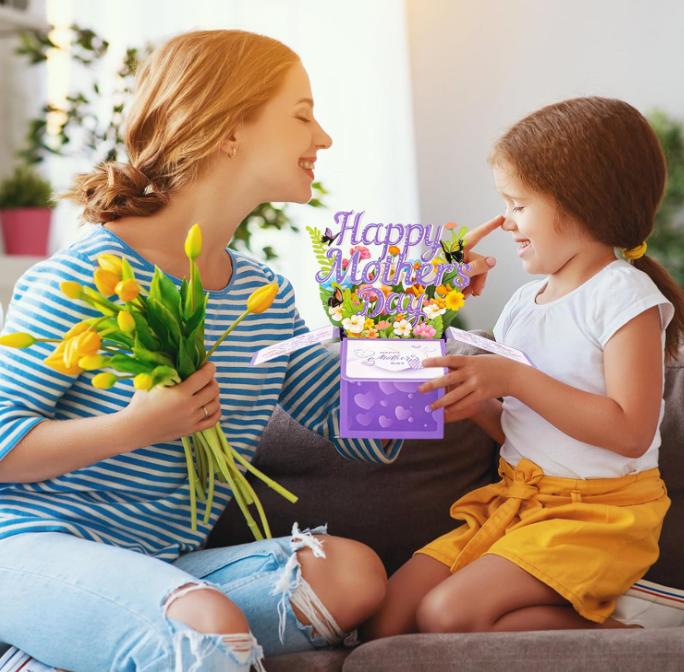 3D Pop Up Mothers Day Card Happy Mothers Day Pop Up Flower Bouquet Card with Envelope Mother's Day 3d Greeting Card Mother's Day Pop Up Card Gifts for Her Wife Mom Grandma Aunt Daughter