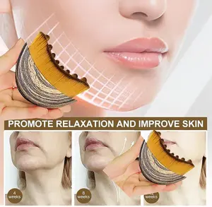 Ergonomic Dry Brush Massager - Facial Lymphatic Contour Tool for Chin Sculpting Facial Fatigue Relief  Daily Beauty Roller