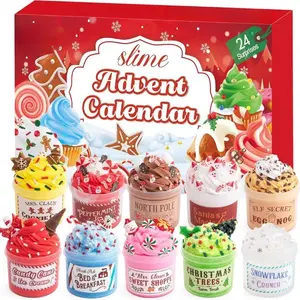Easter Gift  2026 Advent Calendar 2025-24 Days of Slime and Charms Kit - Valentine Countdown Calendars Gifts for Girls Boys Kids Teens Toddlers