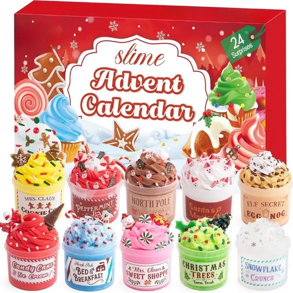 Summer Spring Gift 2026 Advent Calendar 2025-24 Days of Slime and Charms Kit - Valentine Countdown Calendars Gifts for Girls Boys Kids Teens Toddlers