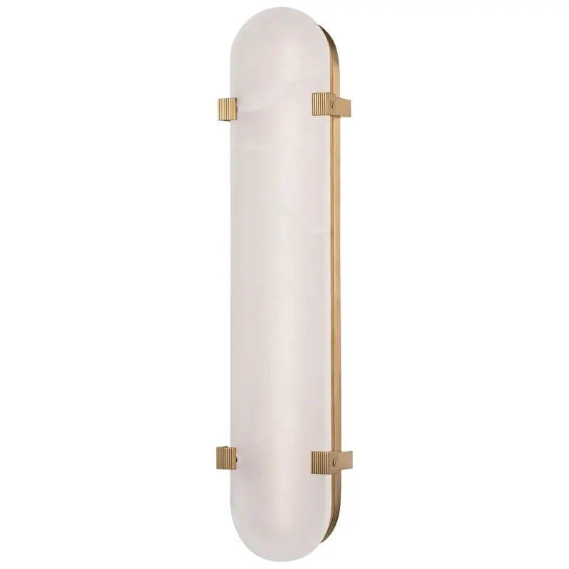 Large Skylar Sconce with Spanish Alabaster and Integrated LED Light - Aged Brass, Old Bronze, Polished Nickel