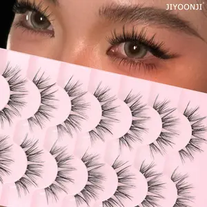 Natural Invisible Strip Lashes 7 Pairs Ultra-Thin, Fluffy Design, Pre-Set Strips Easy to Apply, Perfect for Luxurious Eyelash Looks, Lightweight Comfortable, Cosmetic, Natural False Eyelashes