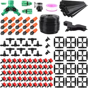 Drip Irrigation System, Irrigation System for Garden with 165ft 1/4 Inch Blank Distribution Tubing, DIY Saving Water Garden Watering System