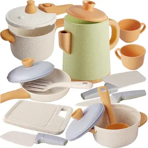 Play Kitchen Pots and Pans Set for Kids Pretend Role Play Cooking Toys Gifts for Toddlers Girls Boys Ages 3 to 6