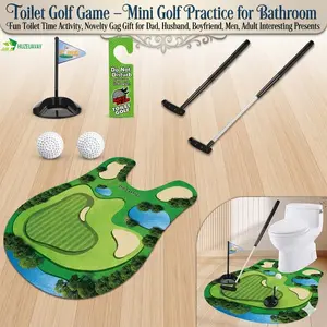 Toilet Golf Game – Mini Golf Practice for Bathroom, Fun Toilet Time Activity, Novelty Gag Gift for Dad, Husband, Boyfriend, Men,  Adult Interesting Presents