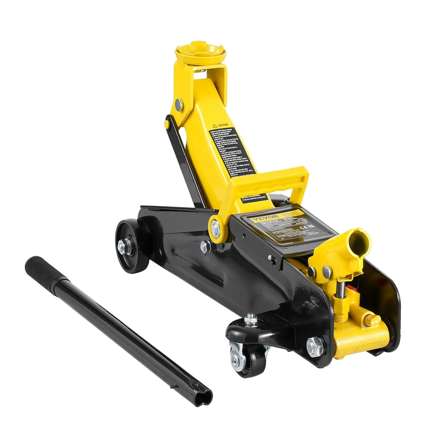 Low Profile Floor Jack 2 Ton (4400 lbs), Heavy Duty Iron Hydraulic Racing Floor Jack, Hydraulic Car Jack, Single Piston Quick Lift Pump, 4.9"-13.2" Height Lifting Range (Yellow), Car Repair Tools, Portable Car Jack