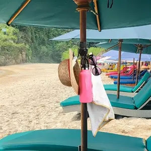 Multi-Functional Beach Umbrella Hook, Non-Slip Portable Lightweight Outdoor Camping Accessory, 6 Detachable Hooks for Towels, Cameras, Sunglasses