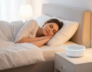 CarWhiteNoise SleepAidCarGadget - Car Bluetooth Speaker Sleep Music Player, White Noise Mood Sleeping Aid with Ambient Lighting, Compatible with All Vehicles