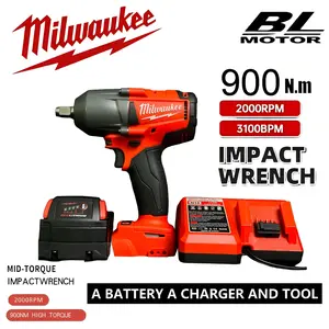 Milwaukee M18 900Nm Cordless Electric Air Pump For Car Tires Balls Portable Car Tire Inflator Electric Impact Hammer Drill