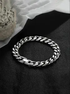 Men's Punk Style Stainless Steel Chain Bracelet, Fashion Jewelry for Party, Daily Clothing Decor, Trendy All-match & Exquisite Jewelry for Birthday Gift