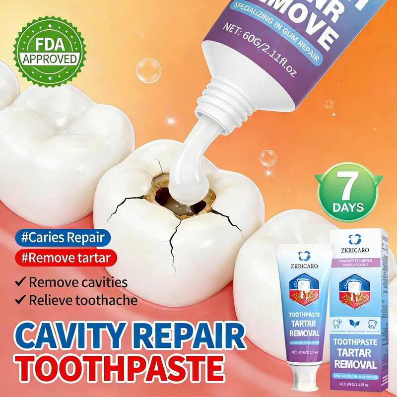 Herbal Chamomile & Tea Tree Infused Peppermint Hydroxyapatite Toothpaste - FDA-Approved Oral Care, 12h Acid Film Protection, Early Cavities Treatment, Enamel Repair, Plaque Removal, Toothache Relief, Sensitive Teeth & Children Gentle Care, Teeth Whitening