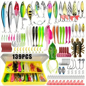 Ultimate139pcsFishingLureKitwithCrankbaits,Minnows,Spinners&More-DurablePVC/StainlessSteelTackleSet-ForAllFishingEnthusiasts-SuitableforAllSeasons-GreatGiftforAnglers