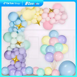 Outdoorfun Pastel Latex Balloons 154 Pcs Assorted Macaron Balloons Garland Kit for Baby Shower Wedding Birthday Party Supplies