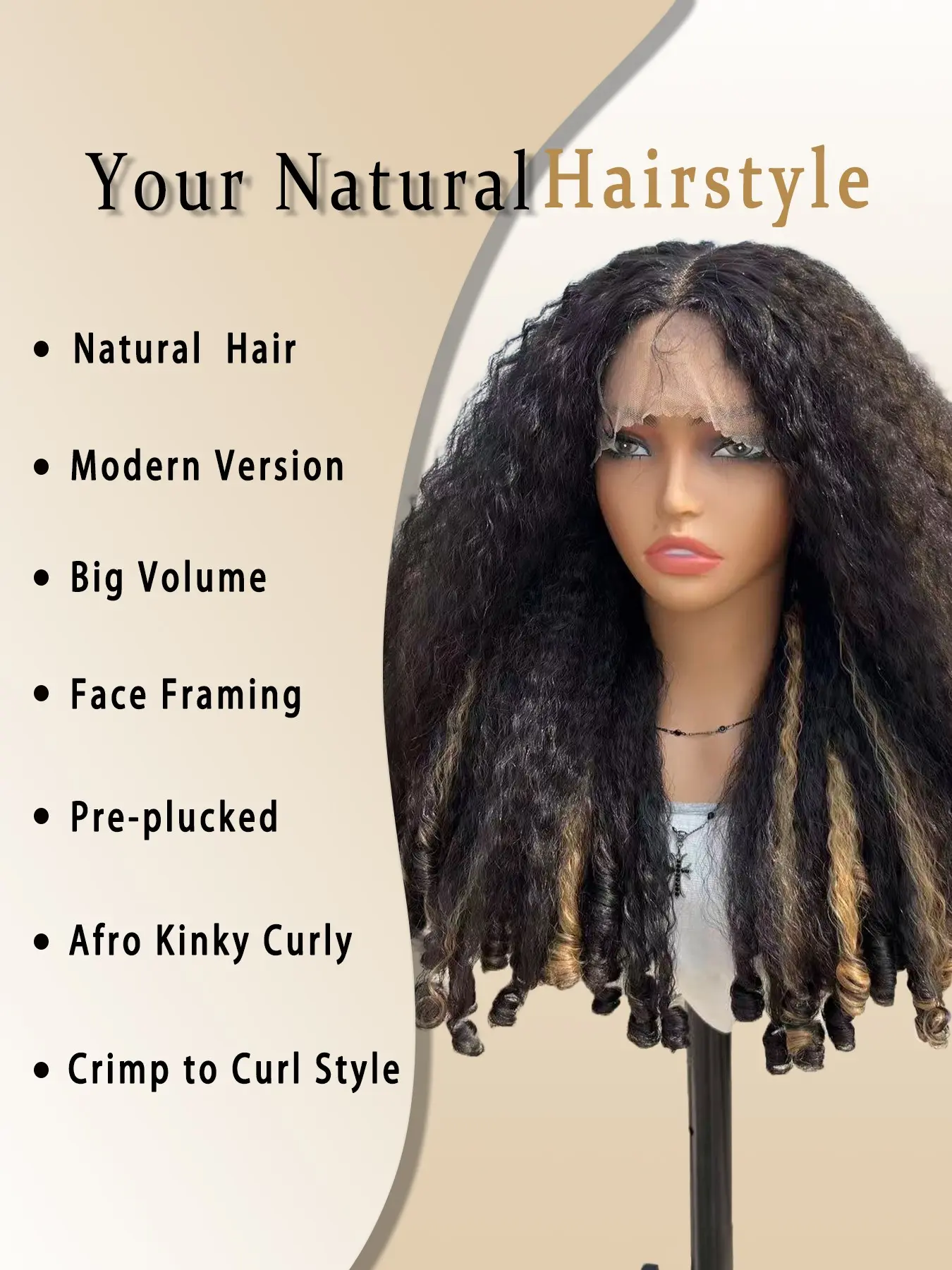 Synthetic T Part Lace Front Wig 20 Inch Heat Friendly S19ee73621ed24a05a434cea7812f4  main image 3