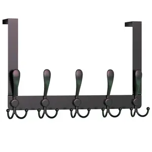 Stainless Steel Wall Mounted Hook Rack, 5 Hooks, Door Back Hanger, Kitchen Bathroom Bedroom Use, Thick Rustproof Coat Hat Hook