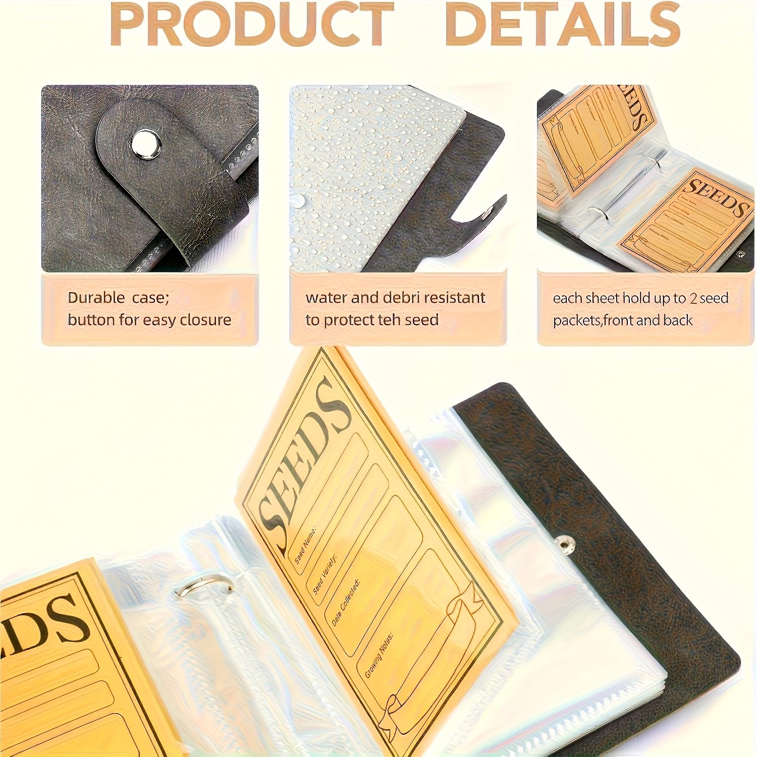 50 Pack Self-Sealing Seed Envelopes - Garden Seed Storage Organizer Binder, Seed Packet Organizer with Seed Saver Pouches for Flower Vegetable Seeds