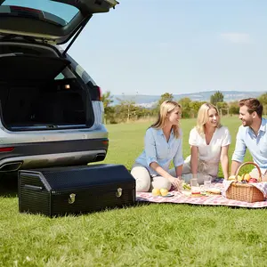 Foldable Cargo Trunk Storage Box for SUVs & Sedans Large Car Trunk Storage Organizer Tool Accessories Containers 25.98x11.81x11.81in with Lid