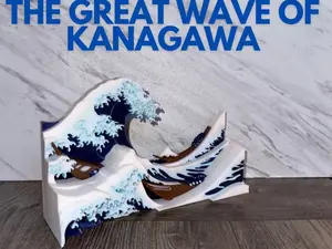 3d Printed Great Wave of Kanagawa 3-Dimensional Model