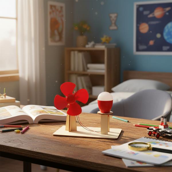 Wooden Hand Crank Generator – Educational Science Toy for Kids, DIY Mechanical Learning Kit