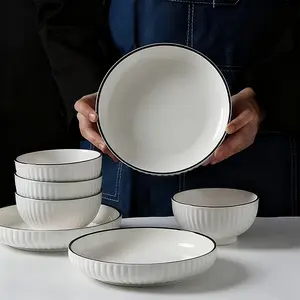 Japanese Yamada Inspired Tableware Set, 12-Piece Dinnerware Collection, Elegant Design for Everyday Dining & Entertaining