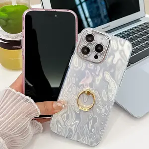 Fashion Phone Case with Holder, 1 Count Phone Shockproof Protective Cover, Phone Accessories Compatible with iPhone 14 15 Pro Max 13 16 Series Casing