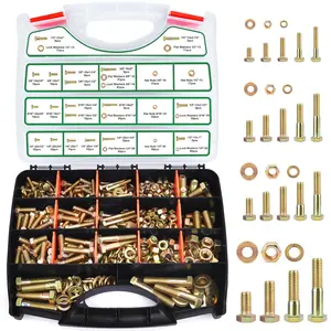 FOLIV 907/772/566/523 PCS Grade 8 Bolt Assortment Kit, Heavy Duty Bolts and Nuts Kit, 1/4-20 5/16-18 3/8-16 1/2-13 SAE Sizes Included (Upgraded Package) Alloy Steel Machinery