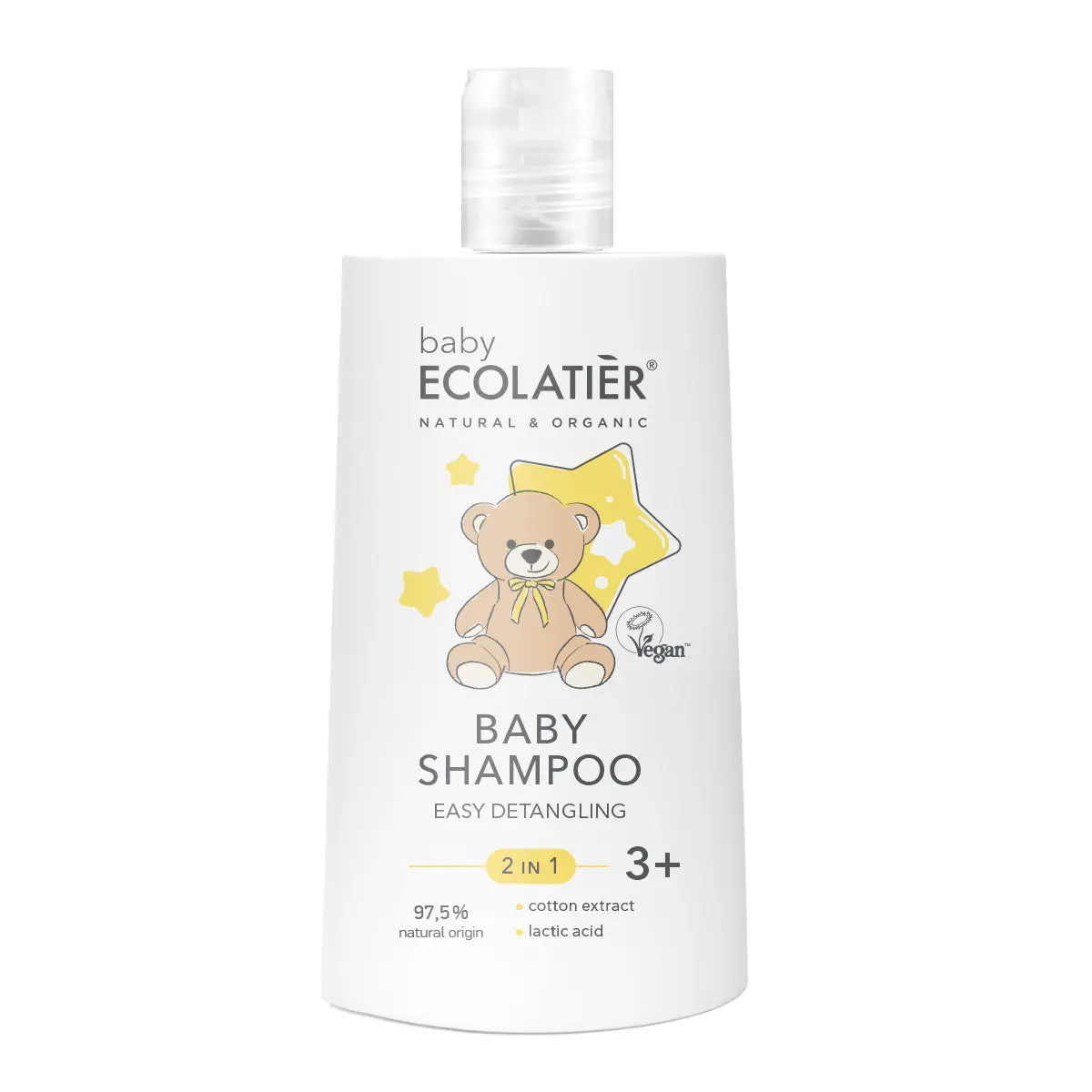 Kids and Baby Shampoo & Body Wash 2-in-1 Easy Detangling 3+ - Tear-Free, Hypoallergenic, 97.5% Natural, Vegan Gentle Care for Kids' Hair & Skin, 8.5 Fl Oz
