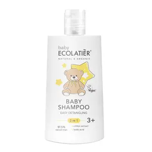 Kids and Baby Shampoo & Body Wash 2-in-1 Easy Detangling 3+ - Tear-Free, Hypoallergenic, 97.5% Natural, Vegan Gentle Care for Kids' Hair & Skin, 8.5 Fl Oz
