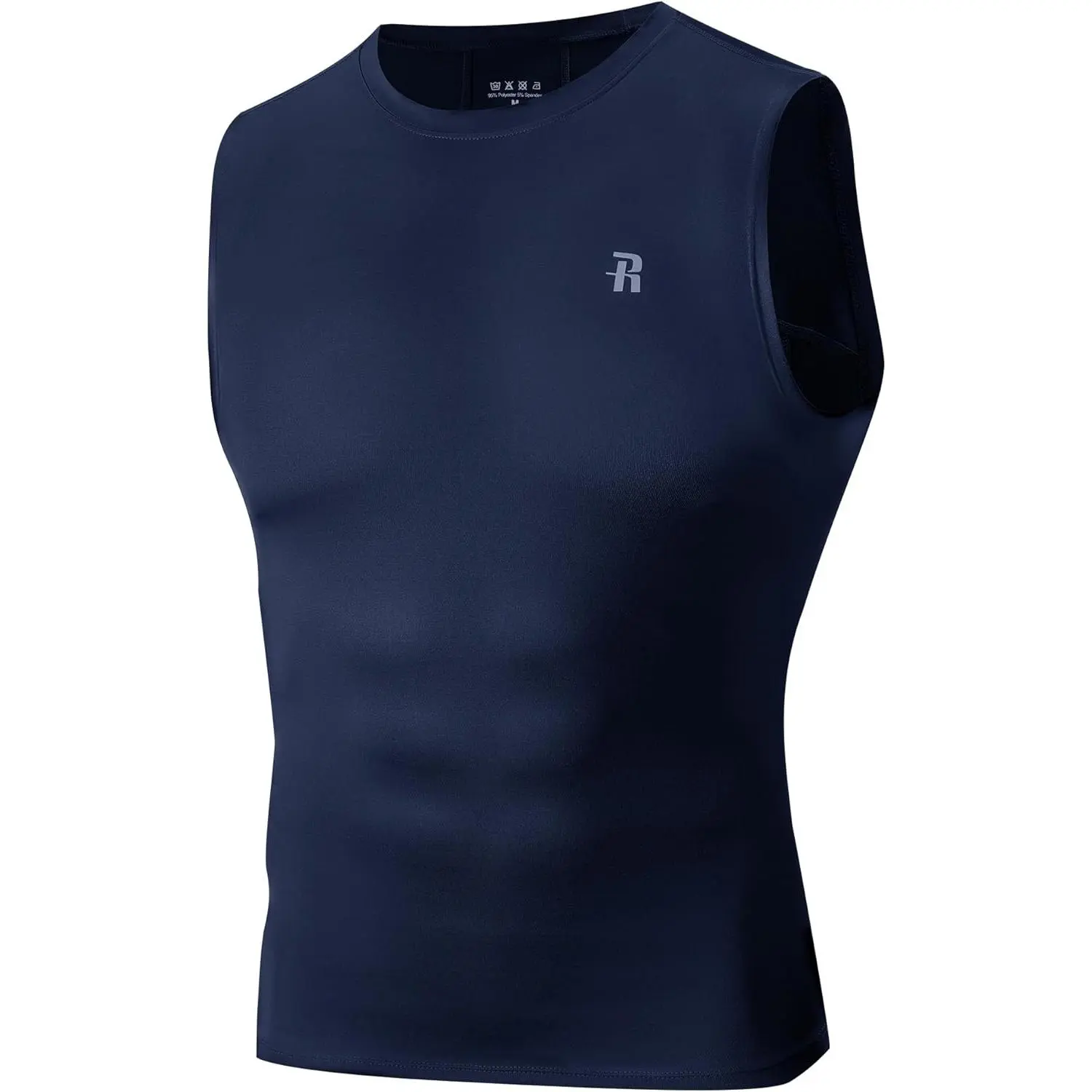 Mens Sleeveless Compression Shirt Workout Muscle Tank Top Quick Dry Athletic Base Layer Undershirt for Basketball