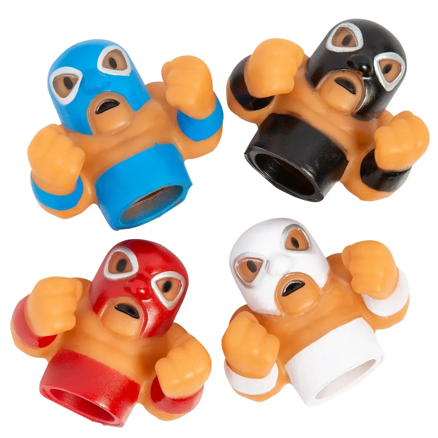 Luchador Wrestler Vinyl Finger Puppets - 2 1/4" x 1 3/4", 12 Pieces, Wrestling, Unisex